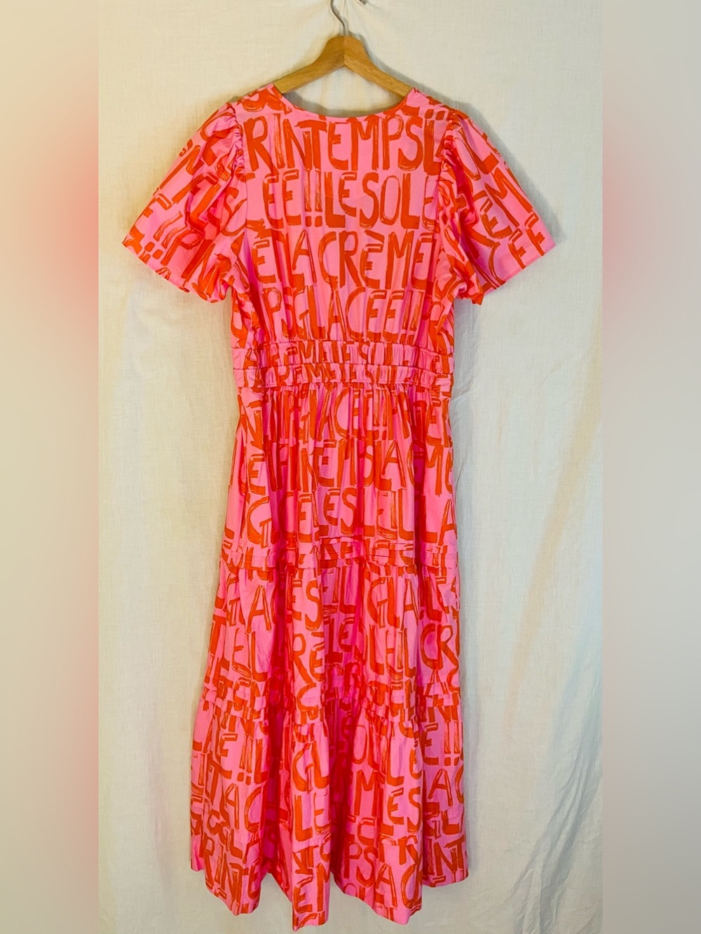 Anthropologie Pink and Orange The Somerset Printed Tiered Maxi Dress - Picture 2 of 4